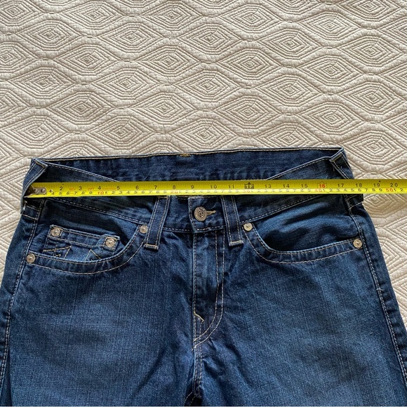 True Religion Straight Mid Rise Classic Blue Women's Jeans Size 34 - Picture 7 of 16